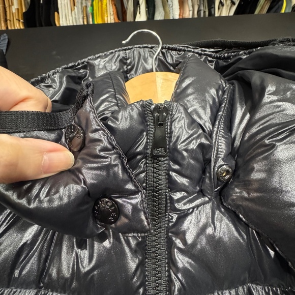 **NEW $2100 Moncler Black Moka Long Hooded Puffer Jacket 100% Authentic Size 2** - Picture 7 of 15